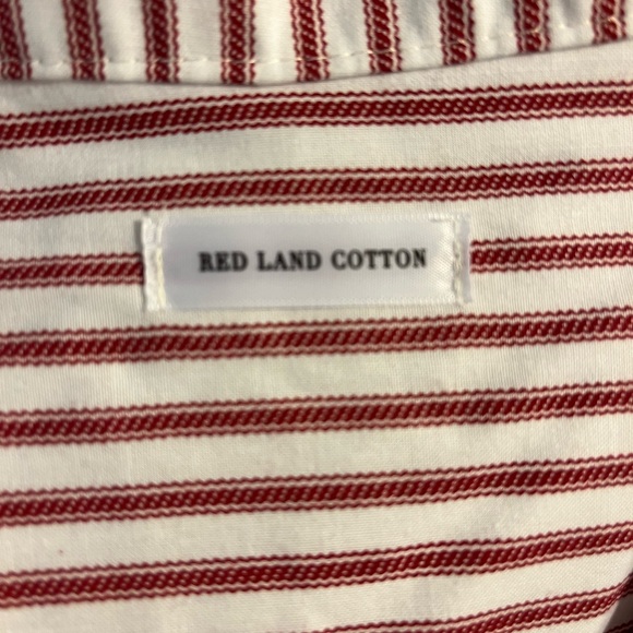 Red Land Cotton Brand Night Shirt, Bold Red Piping details, Size Large. NWOT, - Picture 2 of 6